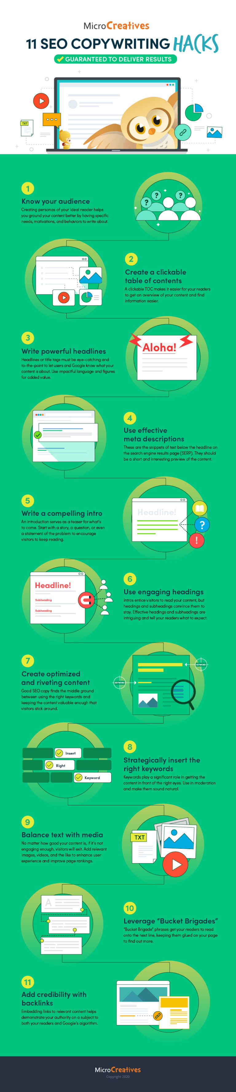 Infographic with SEO hacks that will drive results.